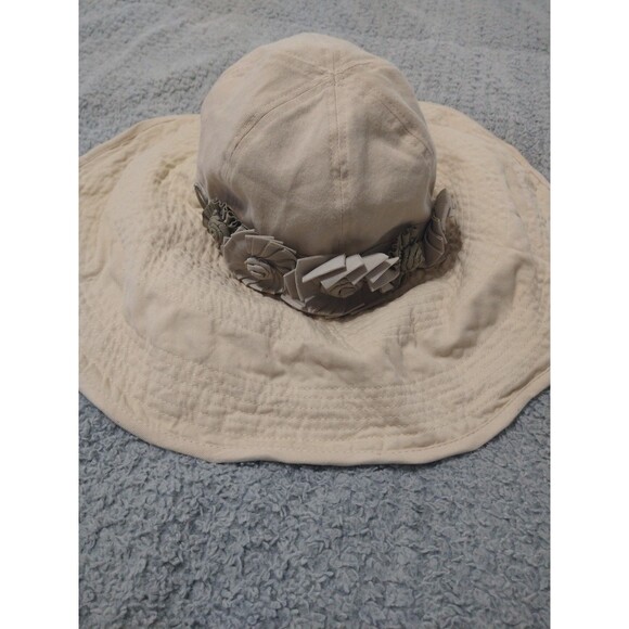 Capellii Sun Floral Drawstring Hat Neutral Boho Beachy Cottagecore Feminine - Picture 1 of 12